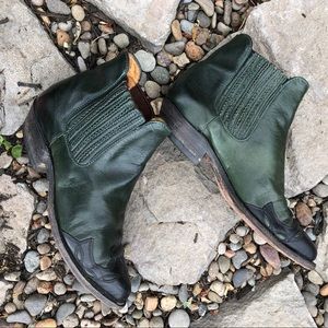Vintage green cowboy booties